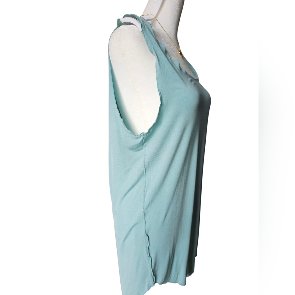 POL Aqua Blue Sleeveless Tunic Tank Top - Size S NWT Boho Casual Festival Summer - Picture 3 of 5